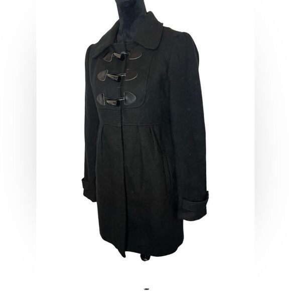 JACK WOMENS BLACK TOGGLE CLOSURE DRESS COAT WOMENS SIZE MEDIUM CLASSIC COAT - Picture 5 of 11